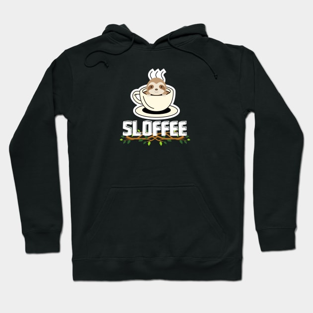 Sloffee Funny Sloth Pun Hoodie by EACreaTeeve